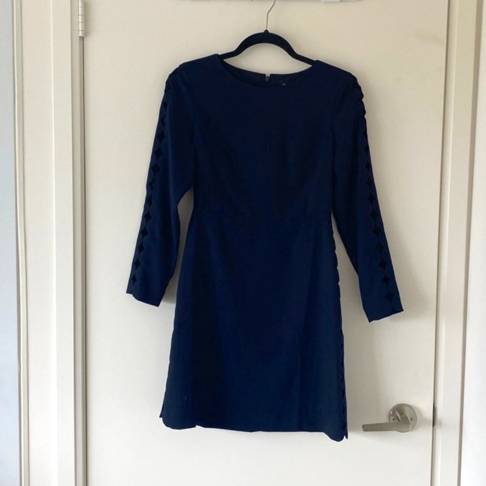 Navy Club Monaco Dress with Cutout sleeves